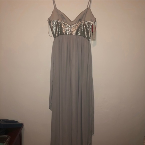 Platinum Color Semi Formal Dress - Picture 4 of 6